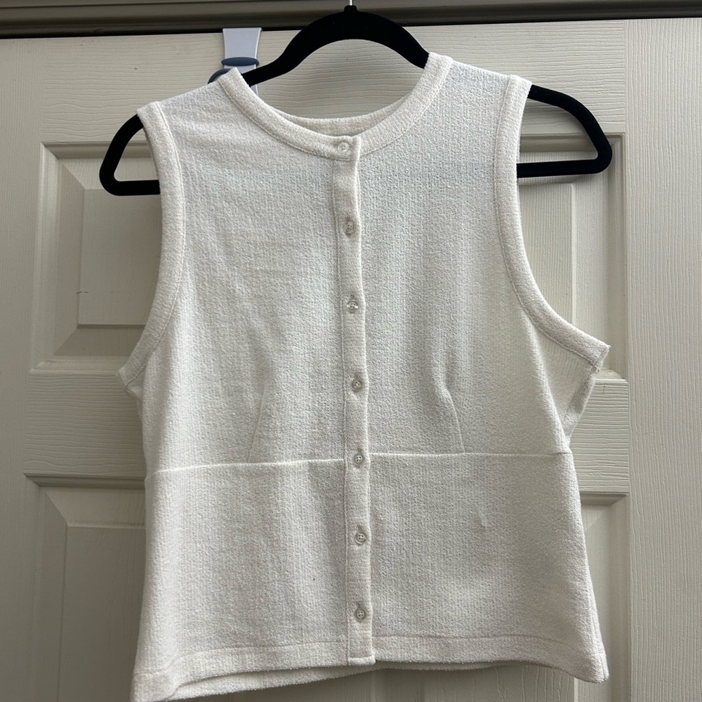 Madewell Split Crewneck Cardigan Tank